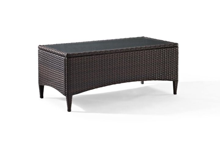 The Kiawah Coffee Table is a lovely centerpiece for your favorite outdoor seating set. Beautifully designed