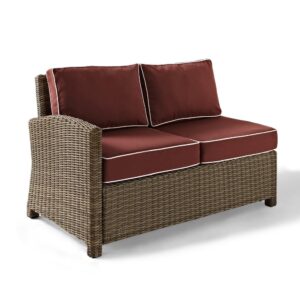 The Bradenton Left Side Sectional Loveseat is where outdoor relaxation meets functional design. The sturdy steel frame is wrapped in beautiful all-weather wicker and topped with moisture-resistant cushions