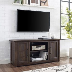 Gather together for a family movie night with the Camden 48” Low Profile TV Stand. This TV stand features two cabinets with an adjustable shelf in each