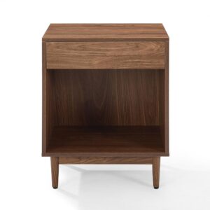 the Liam Record Storage End Table brings the simplicity of mid-century modern design to classic at-home storage. Featuring a full-extension storage drawer with a flat drawer front