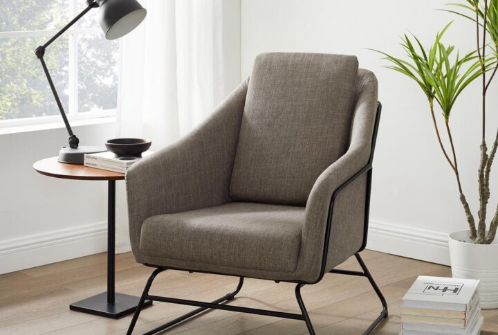 Bring extra seating to any room with the stylish Marley Accent Chair. Upholstered in classic linen