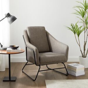this chair offers a padded backrest with a removable cushion. The chair's high back and gently sloped arms offer comfort