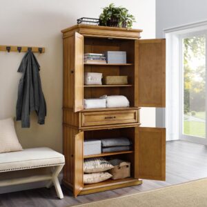 the Parsons Pantry provides abundant storage and classic style. Featuring an upper and lower cabinet with adjustable shelving