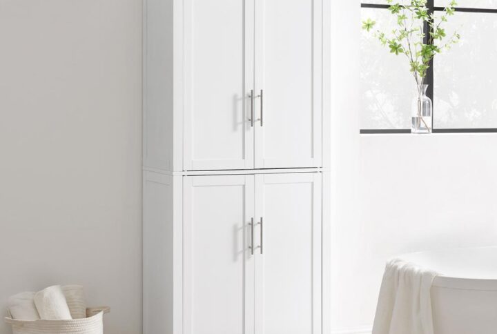 A simple design with generous storage makes the Savannah Tall Pantry ideal for organizing your home. Large upper and lower cabinets with adjustable shelving allow you to tuck away everything from dishes to bath towels. Stay stylish and clutter-free with the Savannah Tall Pantry’s beautiful Shaker-style cabinet doors.