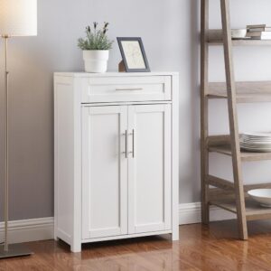 Increase storage space in your bathroom or kitchen with the Savannah Storage Cabinet. Featuring two adjustable shelves and a large storage drawer