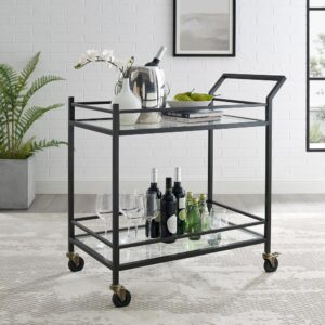 the Aimee bar cart is a flexible piece that brings “spirit” to any room in your home.