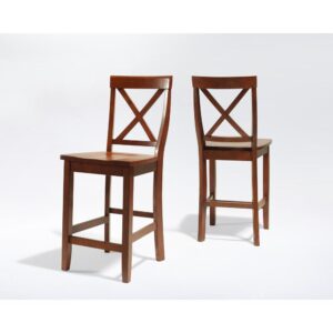The X-Back 2pc Counter Stool Set is crafted for style and long-lasting comfort. With a curved x-back and contoured seat