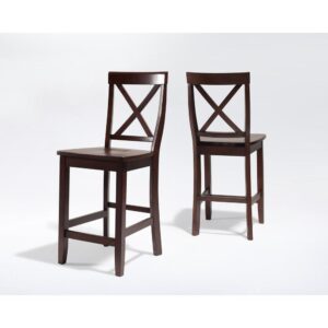 The X-Back 2pc Counter Stool Set is crafted for style and long-lasting comfort. With a curved x-back and contoured seat