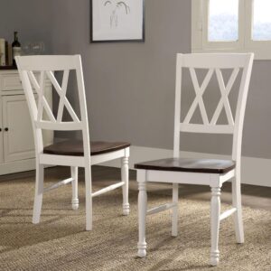the Shelby 2pc Chair Set is perfect by itself or paired with a classic dining table. Charming details like the turned legs and double x-back design