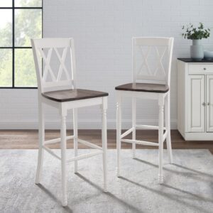 this stool set is a perfect addition to a breakfast bar or bar height dining table. With traditional turned front legs