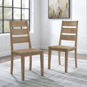 this chair set has a rustic elegance that will complement a variety of décor. The Joanna 2pc Ladder Back Chair Set is sure to be a welcome addition to your next dinner party.