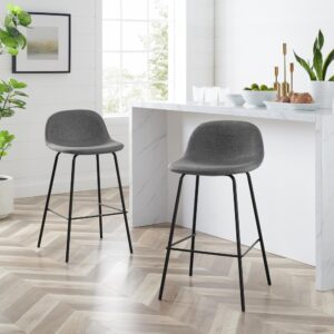creating versatile seating for a kitchen or dining area. Featuring low back slope style bucket seats and sleek metal legs