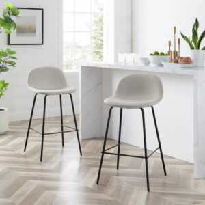 creating versatile seating for a kitchen or dining area. Featuring low back slope style bucket seats and sleek metal legs