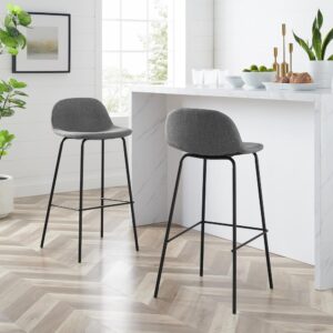The Riley 2pc Bar Stool Set combines modern and industrial aesthetics