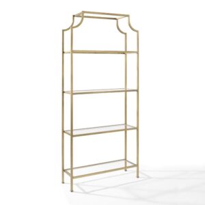 the Aimee Étagère is an eye-catching addition to any home. A sturdy steel frame with pagoda-styling creates visual interest that can be paired with a variety of décor. The Aimee Étagère’s open
