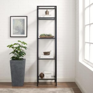 the Aimee Narrow Étagère is an eye-catching addition to any home. With a sturdy yet sleek steel frame