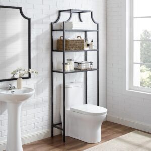 the Aimee Space Saver is an eye-catching and practical storage solution. Designed to fit over most standard toilets