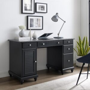 Classic multi-functional design and ample storage are hallmarks of the Palmetto Computer Desk. Featuring a drop-down keyboard tray and a cabinet for your computer tower