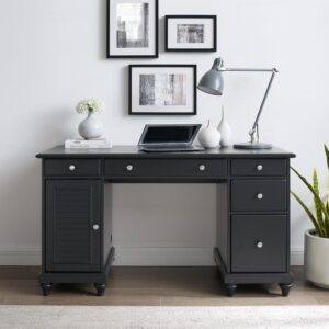 this desk creates a modern workstation. Three storage drawers keep your home office organized