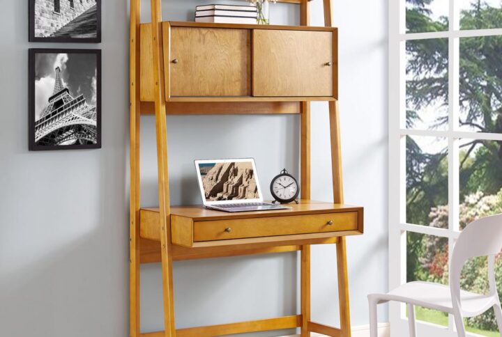 Make your workspace mid-century modern with the Landon wall desk. The sturdy hardwood frame is functional