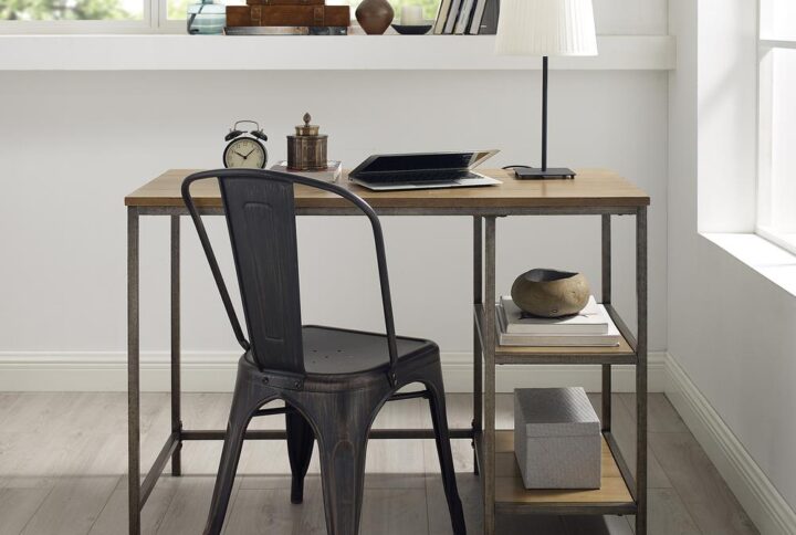 Bring the industrial beauty of wood and steel to your home with the Brooke Desk. Sharp