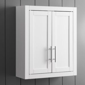 Incorporate streamlined storage in your bathroom with the Savannah Wall Cabinet. Two cabinet doors open to a pair of adjustable shelves