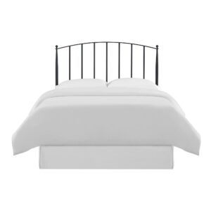 this headboard offers clean modern lines within a traditional silhouette. Made from sturdy steel