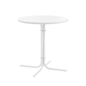 this bistro table can partner with a variety of outdoor seating. With a sturdy pedestal base