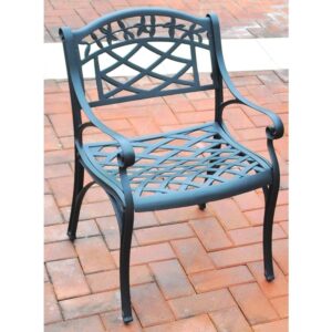each outdoor chair is made from a sturdy cast-aluminum with a powder-coated finish. The wide