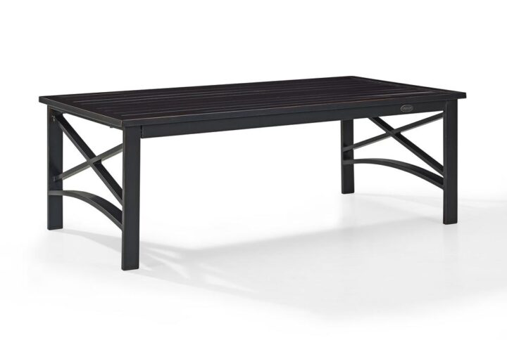 Bring convenience to entertaining al fresco with the Kaplan Coffee Table. Durably crafted from all-weather powder-coated steel