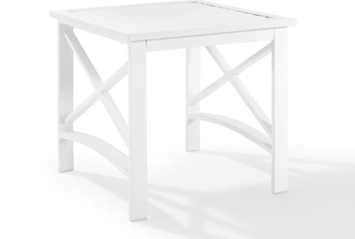 Make your outdoor living space more functional and stylish with the addition of the Kaplan Side Table. Durably crafted from all-weather powder-coated steel