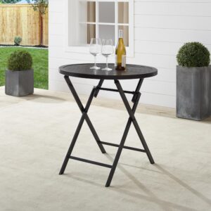 Add an intimate spot for outdoor dining to your balcony or patio with the Kaplan Folding Bistro Table. Sized perfectly to sit between two dining chairs