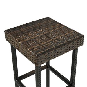 Enjoy entertaining outside with the backless Palm Harbor Bar Height Stool. Crafted from all-weather resin wicker over durable steel this stool is sturdy and stylish. Add this stool to your outdoor space for additional seating or combine it with the matching Palm Harbor bar for your next backyard party.