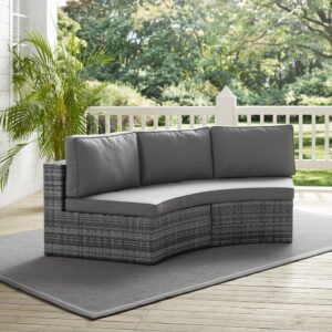The Catalina Sectional Sofa transforms any space into the ultimate patio retreat with deep seats and plush piped cushions. This modular sofa features all-weather resin wicker woven over a durable powder-coated steel frame and moisture-resistant cushions. Paired with the rest of the Catalina collection