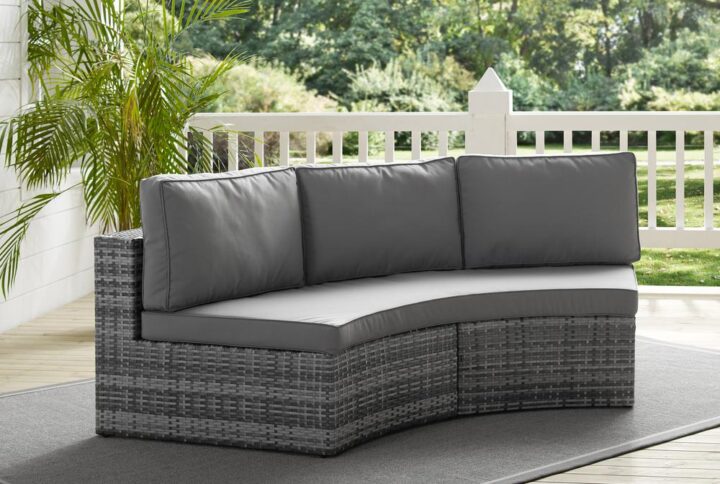 The Catalina Sectional Sofa transforms any space into the ultimate patio retreat with deep seats and plush piped cushions. This modular sofa features all-weather resin wicker woven over a durable powder-coated steel frame and moisture-resistant cushions. Paired with the rest of the Catalina collection