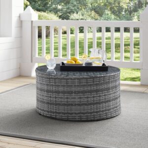 The Catalina Round Coffee Table pairs seamlessly with the Catalina sectional to create an outdoor oasis right in your own backyard. All-weather wicker is elegantly woven over a durable powder-coated steel frame