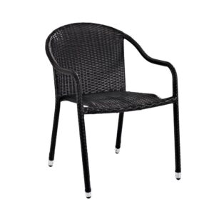 Welcome more people to the party with the Palm Harbor 2pc Stackable Outdoor Chair Set. Crafted with intricately hand-woven wicker over durable steel frames