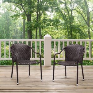 these generously-sized stackable chairs are lightweight and easy to store. Used as extra seating or gathered around an outdoor dining table