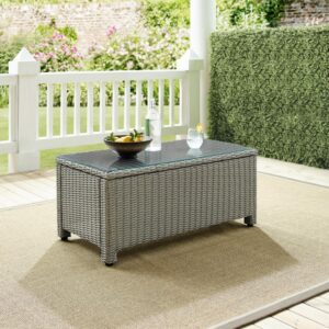 Outdoor entertaining is a breeze with the Bradenton Coffee Table. The sturdy steel frame is wrapped in beautiful all-weather wicker and features a tempered glass tabletop