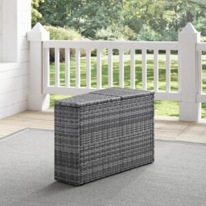 The Catalina Arm Table's modular design pairs seamlessly with the Catalina sectional to create an outdoor oasis right in your own backyard. Constructed of all-weather wicker elegantly woven over a durable powder-coated steel frame