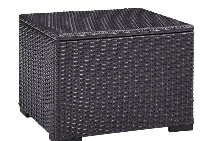 The Biscayne Coffee Table is stylish and durable thanks to all-weather resin wicker woven over a powder-coated steel frame. Add your favorite tray and this coffee table is ready to play host to drinks and snacks at your next party. Featuring a versatile design
