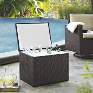 this cooler offers an insulated plastic interior sure to keep your favorite beverages ice-cold. Ideal for your next pool party or backyard barbeque