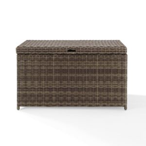 Stay organized and clutter-free with the Bradenton Storage Bin. Featuring a durable powder-coated steel frame covered in all-weather resin wicker