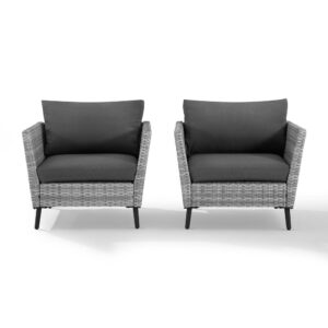 Bring mid-century modern design outdoors with the Richland 2pc Outdoor Chair Set. With slightly tapered legs and clean lines