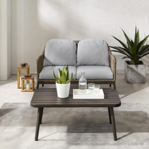 the loveseat offers a fetching retreat from the daily grind
