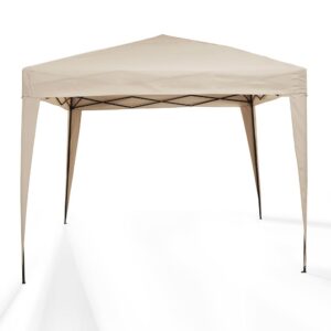Provide instant pop-up shelter with the Hampton Collapsible Gazebo. The large 10’2” square canopy is designed to set up and come down easily