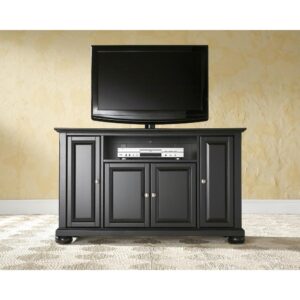 the Alexandria 48” TV Stand is designed to accommodate flat-panel TVs up to 50-inches. Featuring two side cabinets and a large center cabinet