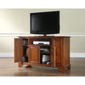 the Lafayette 48” TV Stand is designed to accommodate flat-panel TVs up to 50-inches. Featuring two side cabinets and a large center cabinet
