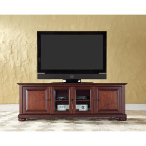 while pre-cut cable management holes to keep power cords corralled and hidden. Classic details like raised panel doors and bun feet make the Alexandria 60” Low Profile TV Stand a compact and stylish addition to your home.