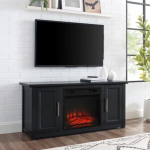 Cozy up for a relaxing evening with the Camden 48” Low Profile TV Stand with fireplace. This tv console looks great showcasing your television while keeping media necessities hidden away. Each cabinet features an adjustable shelf that adapts to your storage needs. With an electric fireplace in the center compartment